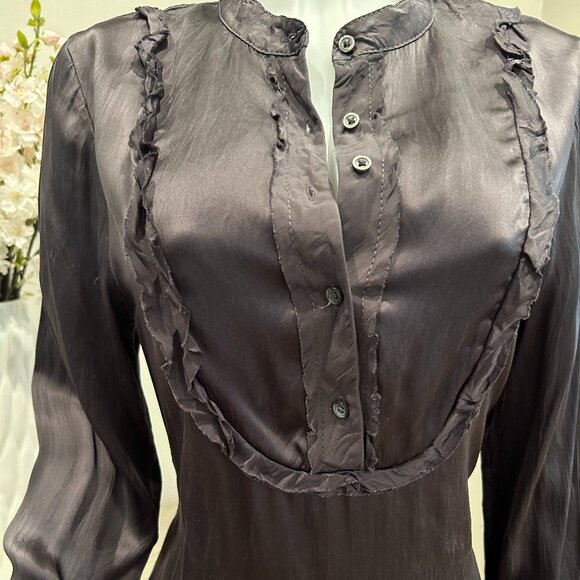 Banana Republic Silk Crinkled Shirt Dress - Picture 3 of 6